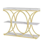 Table d'entrée industrielle 39", table de canapé étroite et longue à 3 niveaux, console derrière le canapé avec cadre en métal pour salon, couloir, hall d'entrée