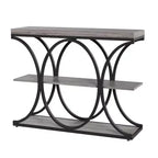 Table d'entrée industrielle 39", table de canapé étroite et longue à 3 niveaux, console derrière le canapé avec cadre en métal pour salon, couloir, hall d'entrée