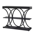 Table d'entrée industrielle 39", table de canapé étroite et longue à 3 niveaux, console derrière le canapé avec cadre en métal pour salon, couloir, hall d'entrée