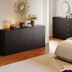 Commode cannelée pour chambre à coucher, commode à 9 tiroirs, commode moderne, commodes en bois, organisateur de rangement pour placard de salon et d'entrée