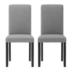Lot de 2 chaises de salle à manger Costway, chaises Parson rembourrées en tissu, style moderne du milieu du siècle