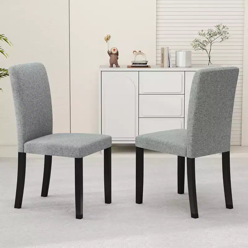 Lot de 2 chaises de salle à manger Costway, chaises Parson rembourrées en tissu, style moderne du milieu du siècle