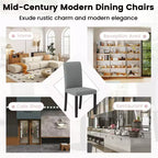 Lot de 2 chaises de salle à manger Costway, chaises Parson rembourrées en tissu, style moderne du milieu du siècle