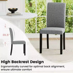 Lot de 2 chaises de salle à manger Costway, chaises Parson rembourrées en tissu, style moderne du milieu du siècle