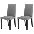 Lot de 2 chaises de salle à manger Costway, chaises Parson rembourrées en tissu, style moderne du milieu du siècle