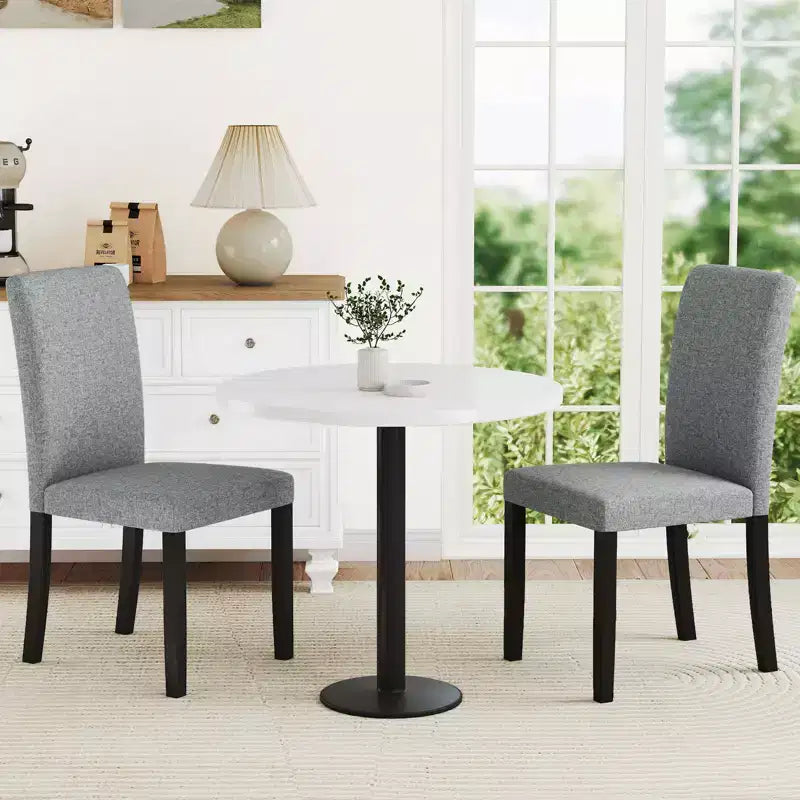 Lot de 2 chaises de salle à manger Costway, chaises Parson rembourrées en tissu, style moderne du milieu du siècle