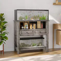 20-29 Gallon Aquarium Stand, Wooden Fish Tank Stand with 2 Drawers, Entryway Consoles Table, Large Turtle Tank Stand for Reptile Terrarium