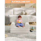 Canapé pour enfants, fauteuil de canapé convertible en tissu polaire Teddy pour tout-petits, fauteuil inclinable pliable doux pour enfants, lit de canapé confortable pour enfants pour salle de jeux