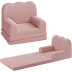 Canapé pour enfants, fauteuil de canapé convertible en tissu polaire Teddy pour tout-petits, fauteuil inclinable pliable doux pour enfants, lit de canapé confortable pour enfants pour salle de jeux