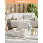 Canapé pour enfants, fauteuil de canapé convertible en tissu polaire Teddy pour tout-petits, fauteuil inclinable pliable doux pour enfants, lit de canapé confortable pour enfants pour salle de jeux