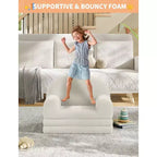 Canapé pour enfants, fauteuil-canapé convertible 2-en-1 en tissu polaire nounours pour tout-petits, canapé-lit pliant doux pour enfants, canapé-lit confortable pour enfants pour salle de jeux