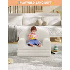 Canapé pour enfants, fauteuil-canapé convertible 2-en-1 en tissu polaire nounours pour tout-petits, canapé-lit pliant doux pour enfants, canapé-lit confortable pour enfants pour salle de jeux