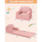 Canapé pour enfants, fauteuil-canapé convertible 2-en-1 en tissu polaire nounours pour tout-petits, canapé-lit pliant doux pour enfants, canapé-lit confortable pour enfants pour salle de jeux