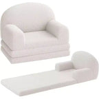 Canapé pour enfants, fauteuil-canapé convertible 2-en-1 en tissu polaire nounours pour tout-petits, canapé-lit pliant doux pour enfants, canapé-lit confortable pour enfants pour salle de jeux
