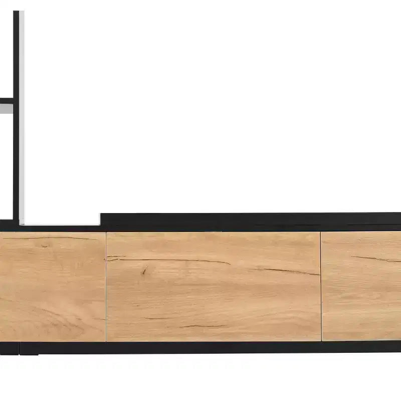 Meuble TV Extensible avec Étagères pour TV 110 cm, Meuble de Rangement Ajustable avec Portes, Meuble TV Console avec Plateau Coulissant