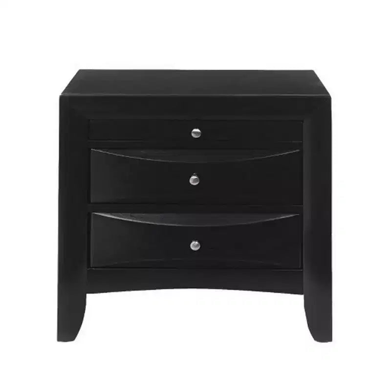 Table de chevet contemporaine en bois à 2 tiroirs Royal Hampton de Ireland, noire