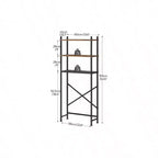 Étagère de Rangement sur Toilettes à 3 Niveaux, Étagère de Rangement pour Salle de Bain à 2 Niveaux, Meuble Autoportant avec Pieds Réglables, Marron Rustique et Noir