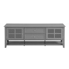 Meuble TV moderne avec portes et tiroirs pour téléviseur 60 pouces, table de centre de divertissement en bois avec étagères pour salon