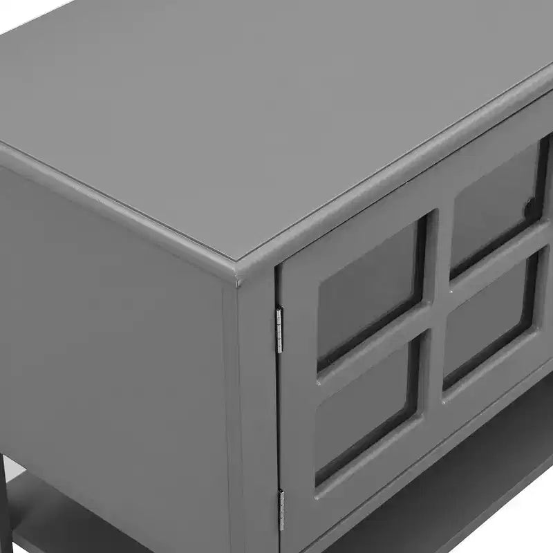 Meuble TV moderne avec portes et tiroirs pour téléviseur 60 pouces, table de centre de divertissement en bois avec étagères pour salon