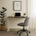 Royal Hampton Writing Desk with Wooden Top and Built in USB Port, Brown and White