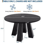 Table à manger ronde pour 4-6 personnes, table de cuisine en bois de 120 cm avec piédestal robuste pour salon, appartement