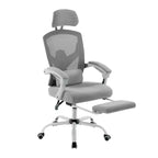 TUYOHW Chaise de bureau en maille pivotante à roulettes avec repose-pieds rétractable, chaise de gamer avec coussin de soutien lombaire pour le bureau
