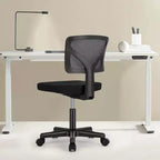 Chaise de bureau TUYOHW à roulettes en maille, croisée pivotante, avec hauteur réglable et soutien lombaire, chaise de jeu à dossier bas pour le bureau