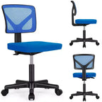 Chaise de bureau TUYOHW à roulettes en maille, croisée pivotante, avec hauteur réglable et soutien lombaire, chaise de jeu à dossier bas pour le bureau