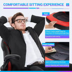 TUYOHW Chaise pivotante en cuir PU à roulettes avec dossier en X et dossier en S, Chaise de bureau avec support lombaire, Chaise de jeu pour le bureau