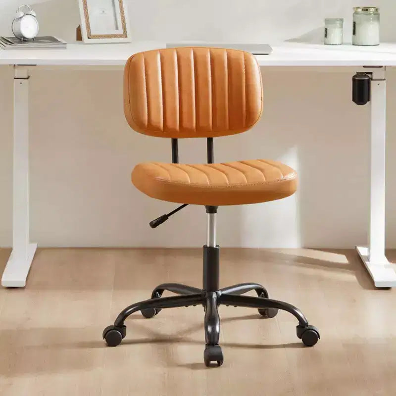 Chaise pivotante TUYOHW en cuir PU avec roulettes, Chaise de bureau sans accoudoirs avec hauteur réglable et soutien lombaire, Chaise de gaming pour le bureau