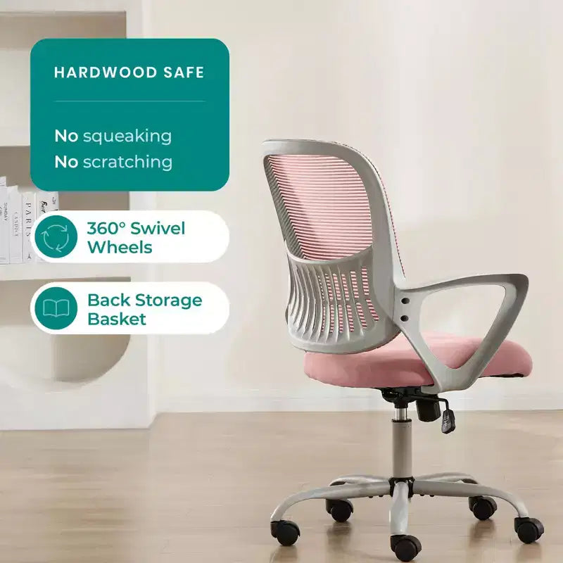 TUYOHW Chaise de bureau en maille à roulettes, Hauteur 41,5" réglable, Fauteuil gamer pour bureau