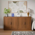 Buffet de rangement à 3 portes en bois avec étagères réglables - 93 x 31 po (L x H)