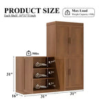 Buffet de rangement à 3 portes en bois avec étagères réglables - 93 x 31 po (L x H)