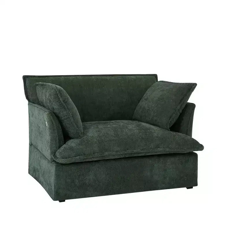 Fauteuil d'appoint surdimensionné Whisen 47.2, fauteuil en chenille, canapé simple confortable comme un nuage avec base et accoudoirs modernes