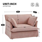 Fauteuil d'appoint surdimensionné Whisen 47.2, fauteuil en chenille, canapé simple confortable comme un nuage avec base et accoudoirs modernes