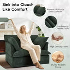 Fauteuil d'appoint surdimensionné Whisen 47.2, fauteuil en chenille, canapé simple confortable comme un nuage avec base et accoudoirs modernes