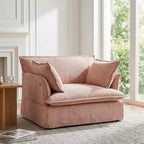 Fauteuil d'appoint surdimensionné Whisen 47.2, fauteuil en chenille, canapé simple confortable comme un nuage avec base et accoudoirs modernes