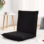Costway Chaise de sol réglable avec coussin, transat inclinable avec 6 positions, support dorsal confortable et siège de sol paresseux épais et rembourré Noir
