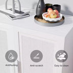 PexFix Buffet Modulable avec Rangement, Buffet de Ferme avec Panneaux en Rotin pour Salon, Cuisine, Salle à Manger, Entrée