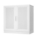 PexFix Buffet Modulable avec Rangement, Buffet de Ferme avec Panneaux en Rotin pour Salon, Cuisine, Salle à Manger, Entrée
