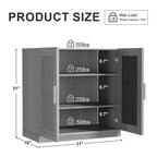 PexFix Buffet Modulable avec Rangement, Buffet de Ferme avec Panneaux en Rotin pour Salon, Cuisine, Salle à Manger, Entrée