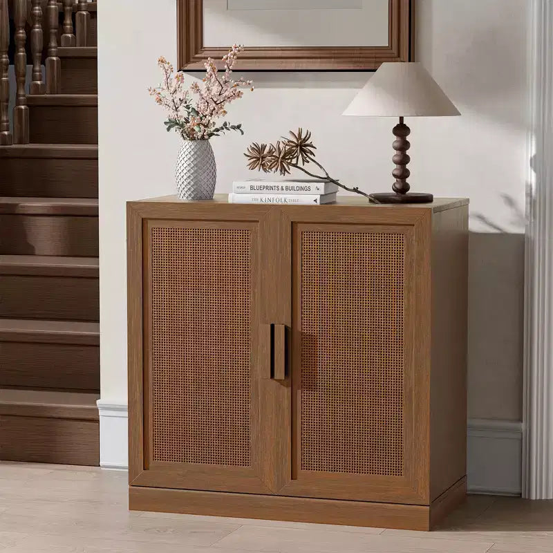 PexFix Buffet Modulable avec Rangement, Buffet de Ferme avec Panneaux en Rotin pour Salon, Cuisine, Salle à Manger, Entrée