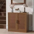 PexFix Buffet Modulable avec Rangement, Buffet de Ferme avec Panneaux en Rotin pour Salon, Cuisine, Salle à Manger, Entrée