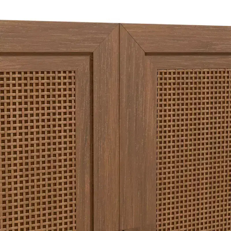 PexFix Buffet Modulable avec Rangement, Buffet de Ferme avec Panneaux en Rotin pour Salon, Cuisine, Salle à Manger, Entrée