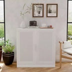 PexFix Buffet Modulable avec Rangement, Buffet de Ferme avec Panneaux en Rotin pour Salon, Cuisine, Salle à Manger, Entrée