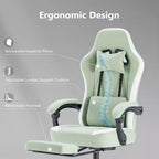 Chaise de bureau ergonomique TUYOHW avec siège à ressorts ensachés, chaise de jeu de 300 lb avec coussin lombaire réglable et repose-pieds pour adultes et étudiants