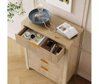 Commodes de chambre à 5 tiroirs, Commodes hautes en bois avec poignées dorées pour placard, Chiffonniers en bois, Meuble de rangement et Organisateur à tiroirs