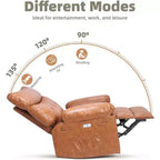 Fauteuil inclinable releveur avec fonctions de chaleur et de massage, siège extra-large de 68,5 cm, fauteuil à bascule manuel pivotant à 360°, télécommande, fauteuil inclinable surdimensionné pour le salon