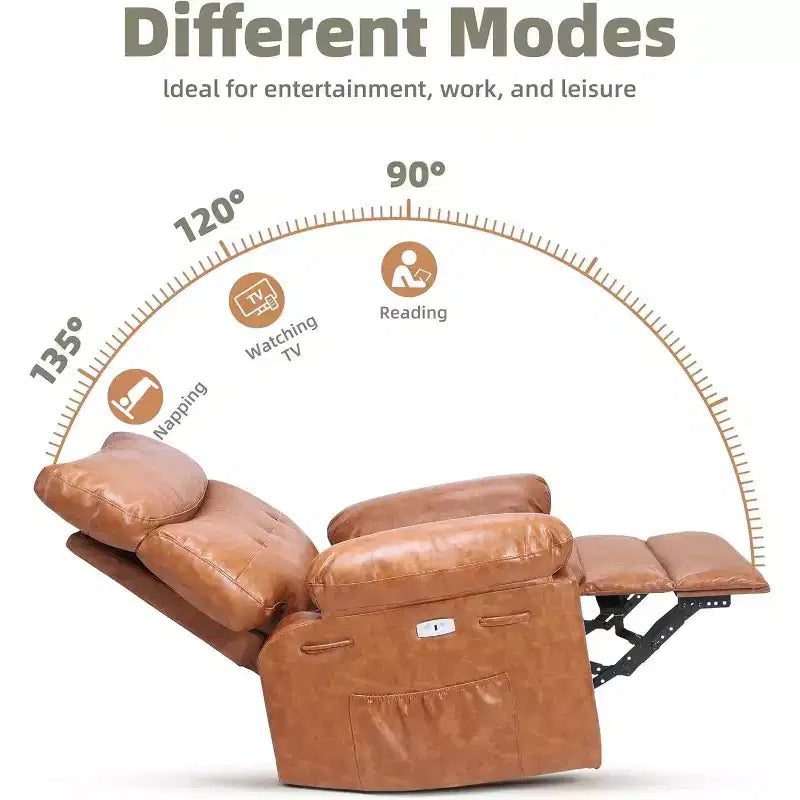 Fauteuil inclinable releveur avec fonctions de chaleur et de massage, siège extra-large de 68,5 cm, fauteuil à bascule manuel pivotant à 360°, télécommande, fauteuil inclinable surdimensionné pour le salon