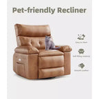 Fauteuil inclinable releveur avec fonctions de chaleur et de massage, siège extra-large de 68,5 cm, fauteuil à bascule manuel pivotant à 360°, télécommande, fauteuil inclinable surdimensionné pour le salon